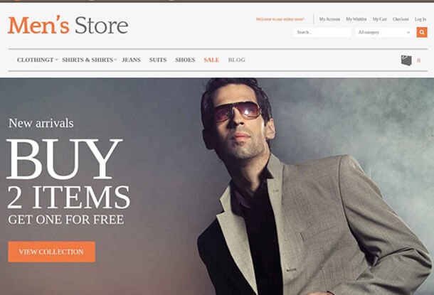 Mens CLothing Style Responsive Magento