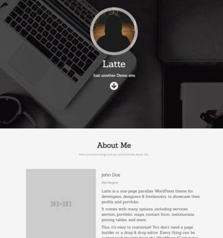 latte One Page WordPress