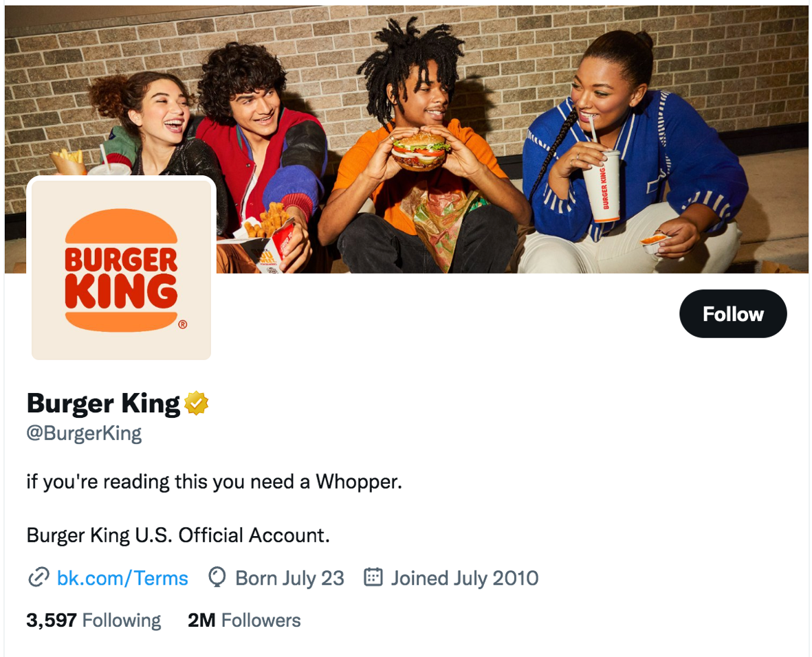 burger king followers on twitter